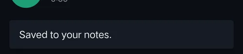 Saved to your notes message