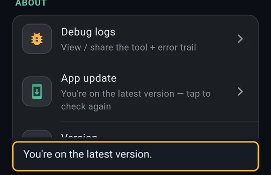 App update: You're on the latest version